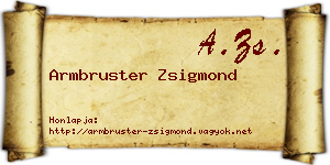 Armbruster Zsigmond névjegykártya