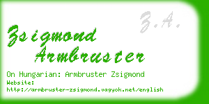 zsigmond armbruster business card